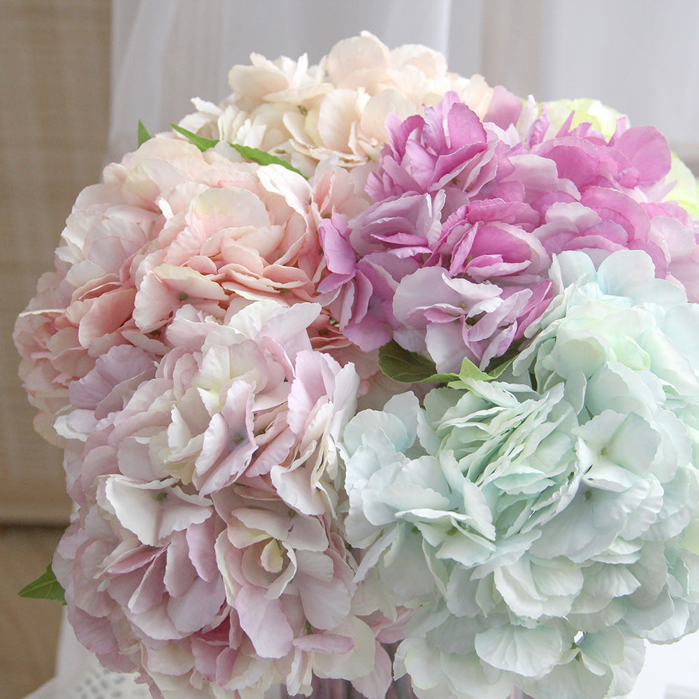 Hydrangea Silk Flower Artificial Hydrangea Silk Flowers Head for Wedding Centerpieces Bouquets DIY Floral Decor Home Decor