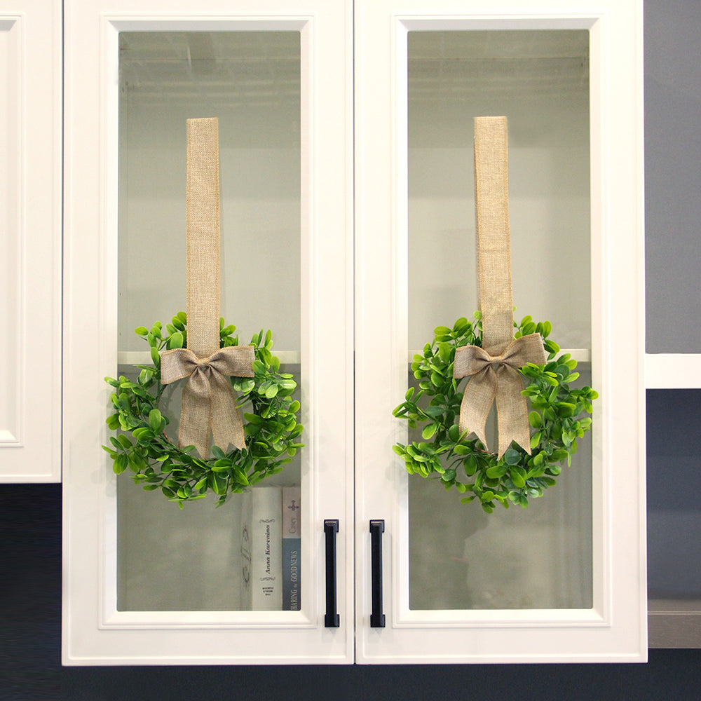 burlap faux Kitchen Cabinet Wreath christmas home and chicken decoration items greeny wreath artificial flower