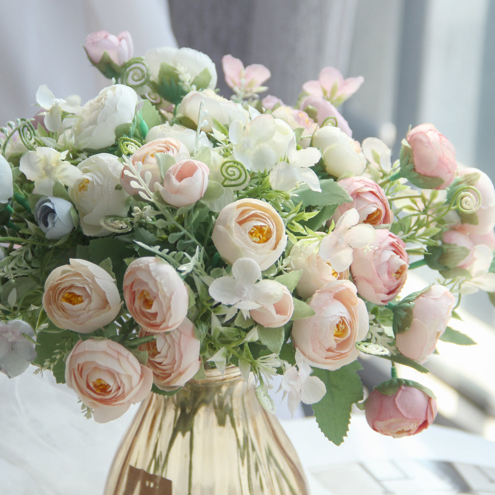 Artificial Silk Flower Bush Wedding and Home Decor Factory Wholesale Garden Outdoor Decorations Hot Flowers Indoor Gifts