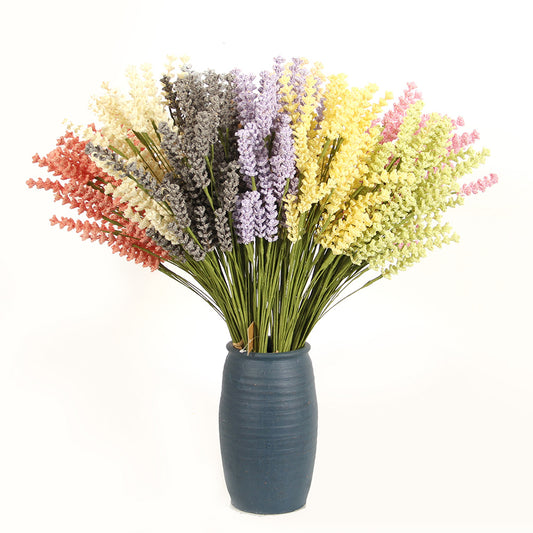 Hot Sale Artifical Lavender Branches Faux Laverder Stems Wedding Flower Table Plants for Vase