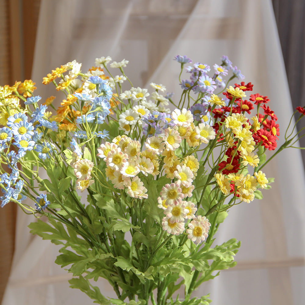 Hand Made 43cm Mini Daisy Spray Artificial Flower Spring and Autumn Decorative Flowers for Wedding Home Hotel Decorations