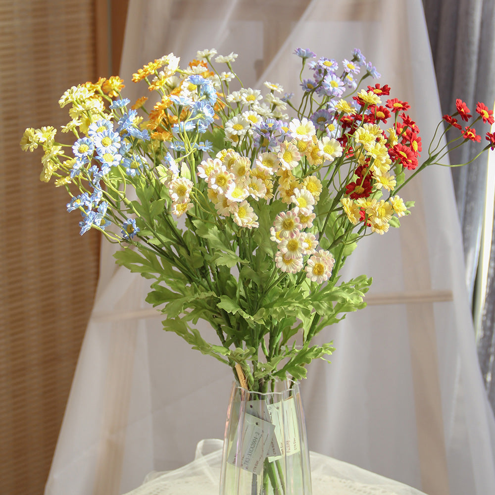 Hand Made 43cm Mini Daisy Spray Artificial Flower Spring and Autumn Decorative Flowers for Wedding Home Hotel Decorations