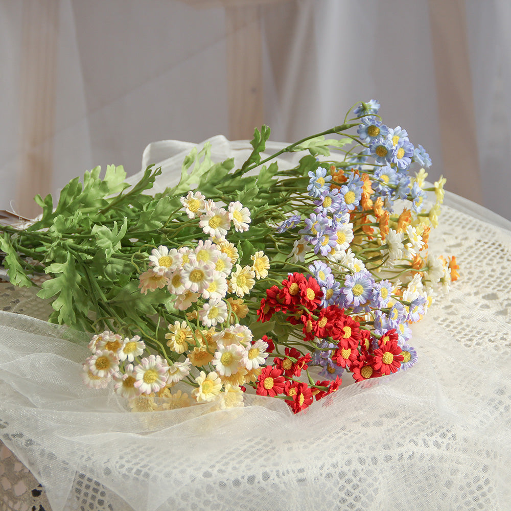 Hand Made 43cm Mini Daisy Spray Artificial Flower Spring and Autumn Decorative Flowers for Wedding Home Hotel Decorations