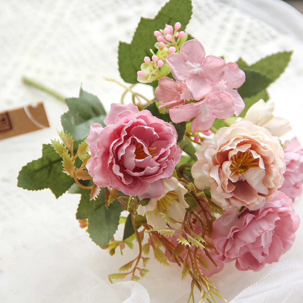 Hand-Made Multicolor Camellia Rose Hydrangea Flower Good-looking Artificial Flowers For Wedding Party Home Store Decor