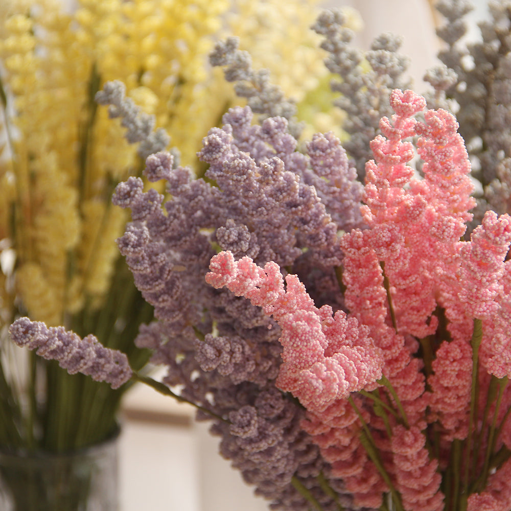 Hot Sale Artifical Lavender Branches Faux Laverder Stems Wedding Flower Table Plants for Vase