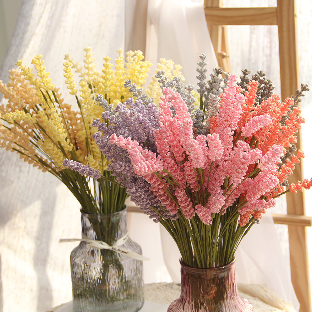 Hot Sale Artifical Lavender Branches Faux Laverder Stems Wedding Flower Table Plants for Vase