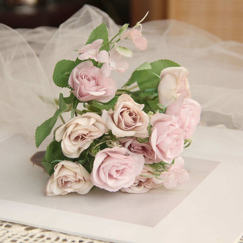 Transworld Classic Artificial Rose Flowers Bunching Spring Roses For Wedding Table Centerpieces Decoration Floral Arrangement