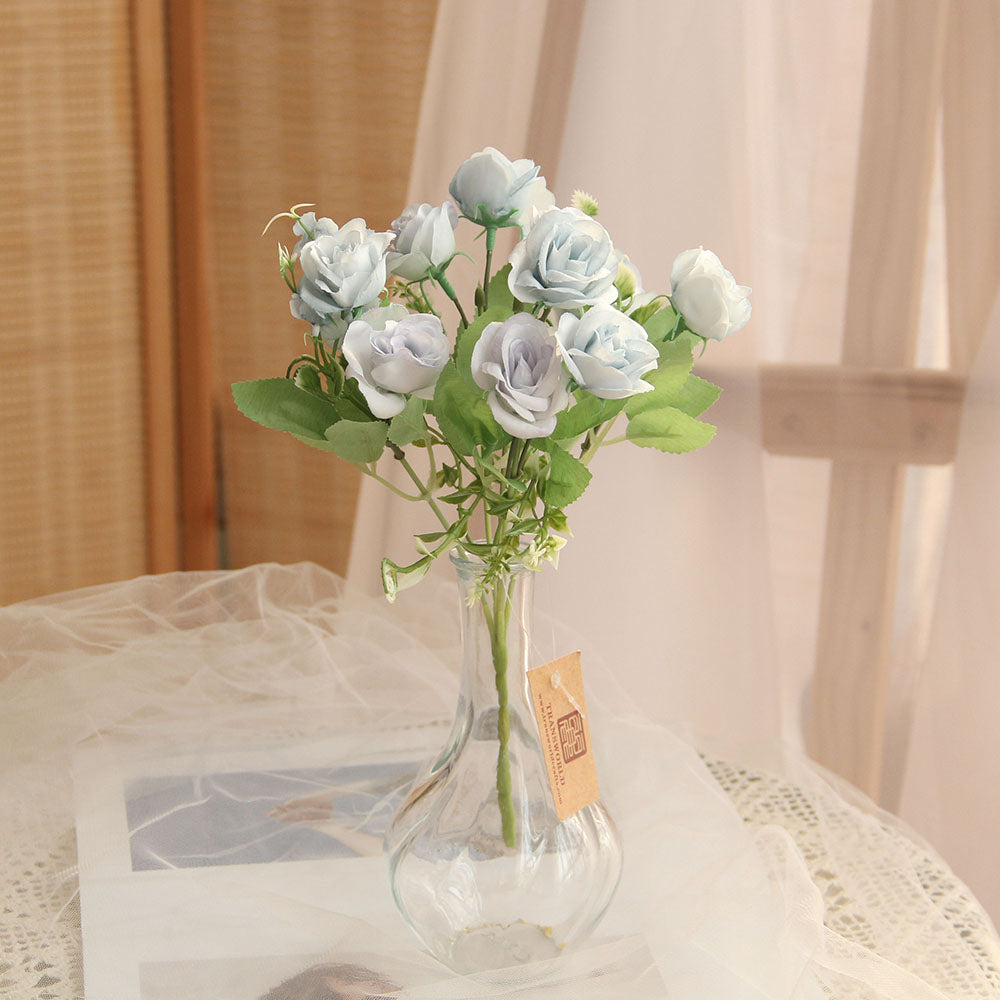 Beautiful Design Factory Roses White Silk Flower Bushes Bouquets Wedding Peony Artificial Flowers Rose Bouquet Home Decor
