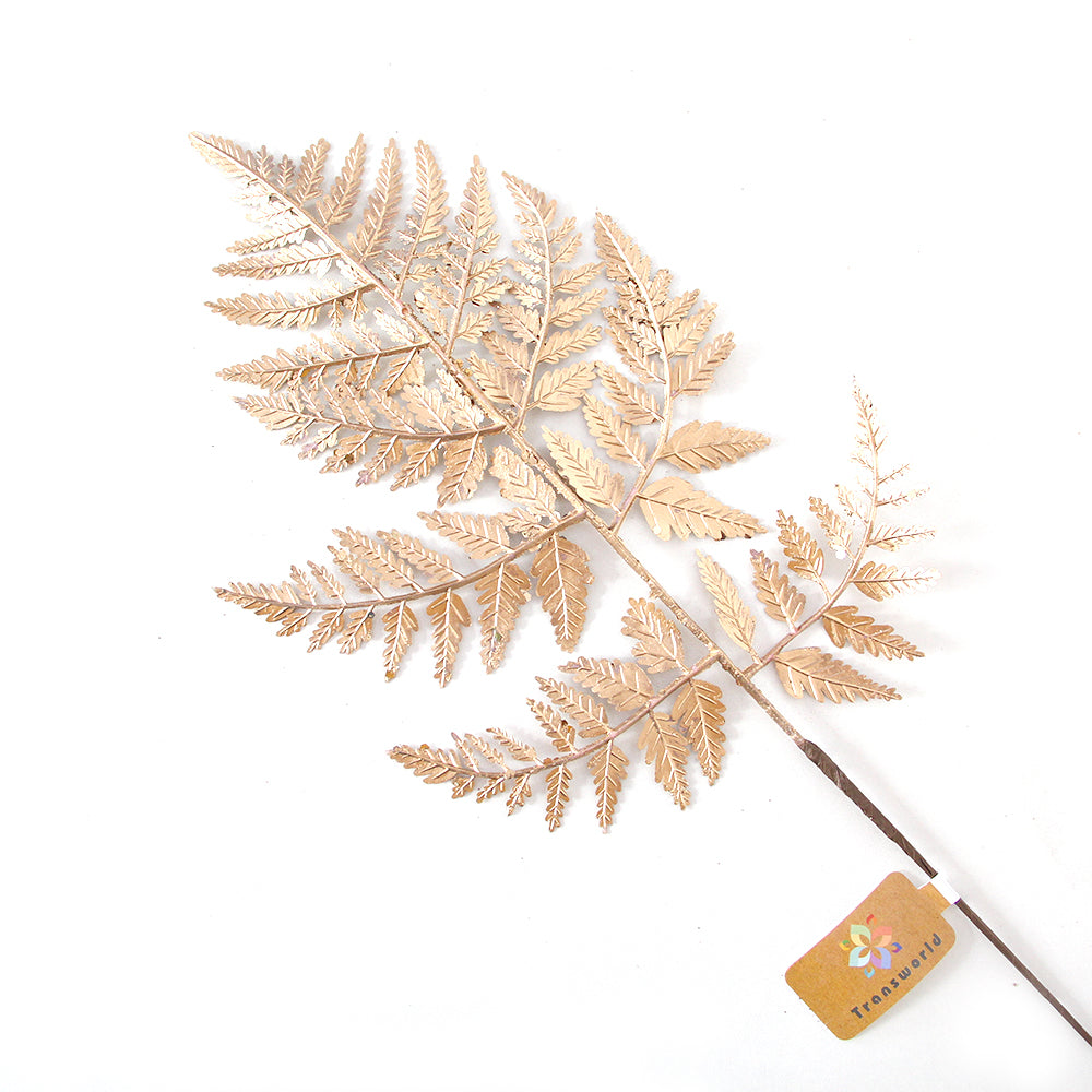Wholesale Christmas Picks Golden Pick/Spray 45cm Glittered Leaf Gold Branches for Party & Holiday Supplies