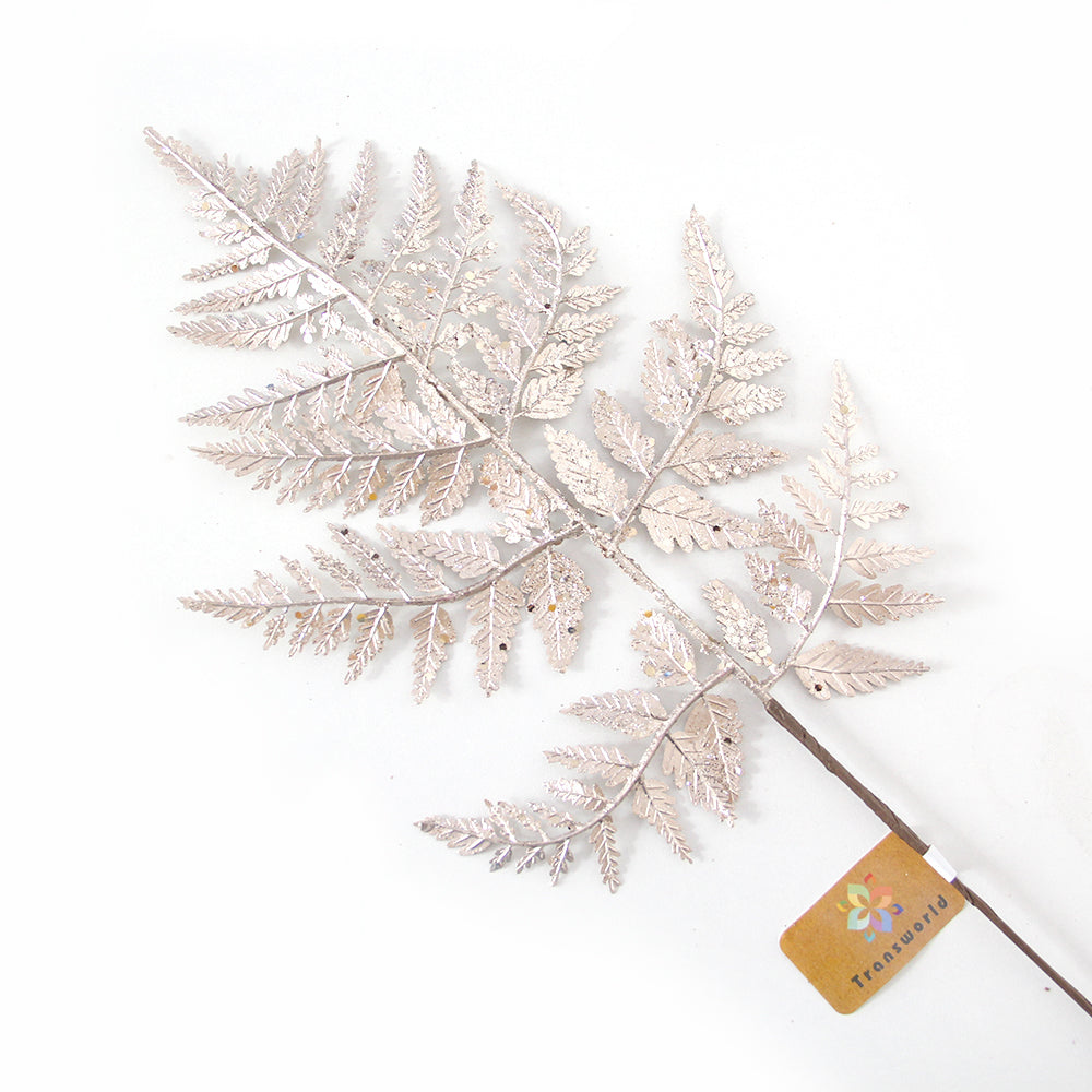 Wholesale Christmas Picks Golden Pick/Spray 45cm Glittered Leaf Gold Branches for Party & Holiday Supplies