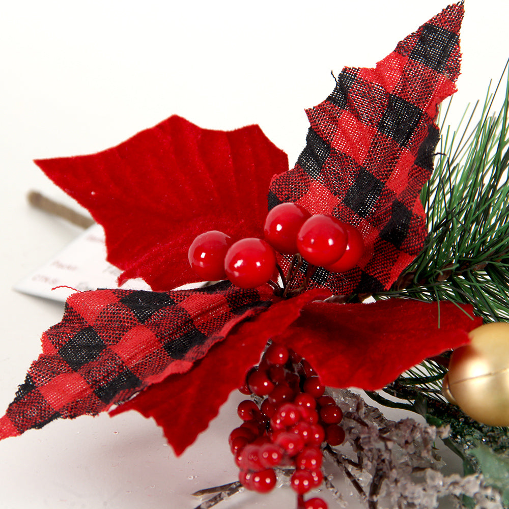 Red Style Christmas Flower New Design Home Christmas decoration supplies artificial flowers with pine picks as Christmas branch