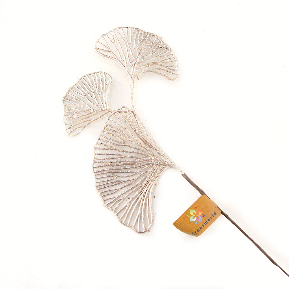 Wholesale Christmas Picks Golden Pick/Spray 40cm Glittered Leaf Gold Branches for Party & Holiday Supplies