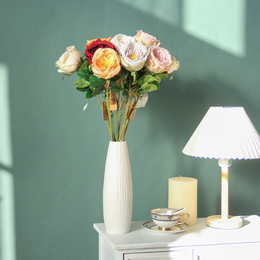 Wholesale Handmade DIY Flower Ball Single Branch Austin Rose Camellia Artificial Flowers Decorative Plastic Material