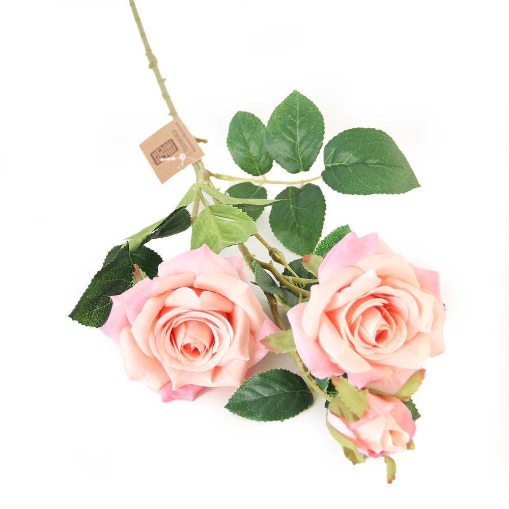 High Quality 63CM 3 Heads Curled Large Rose Spary Artificial Flower For Home Table Decoration
