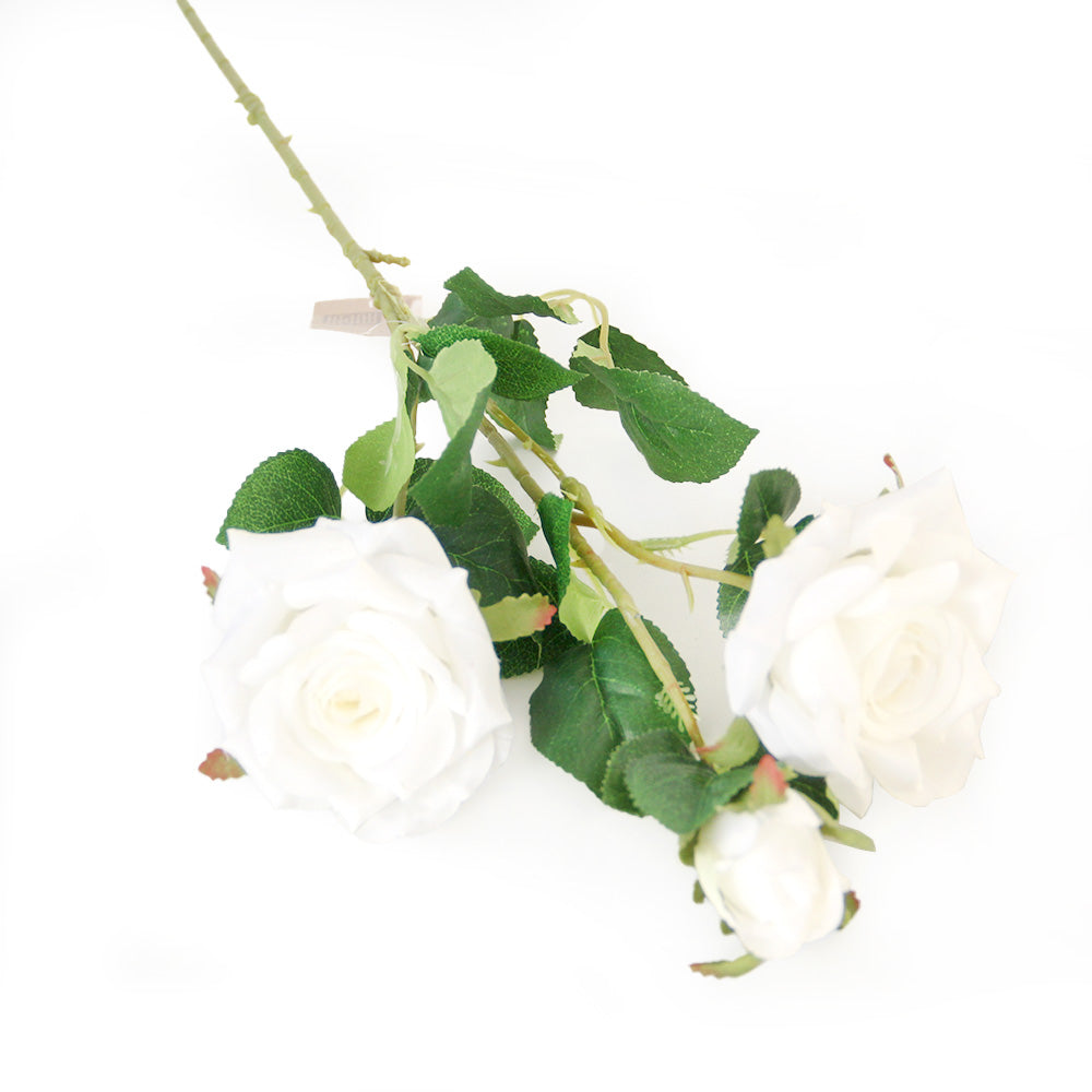 High Quality 63CM 3 Heads Curled Large Rose Spary Artificial Flower For Home Table Decoration