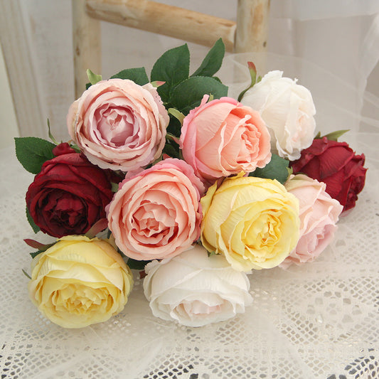 High Quality Big Rose Single Head Real Touch Rose Wedding Flower Arrangements Home Decoration Flower Artificial Flower Wholesale