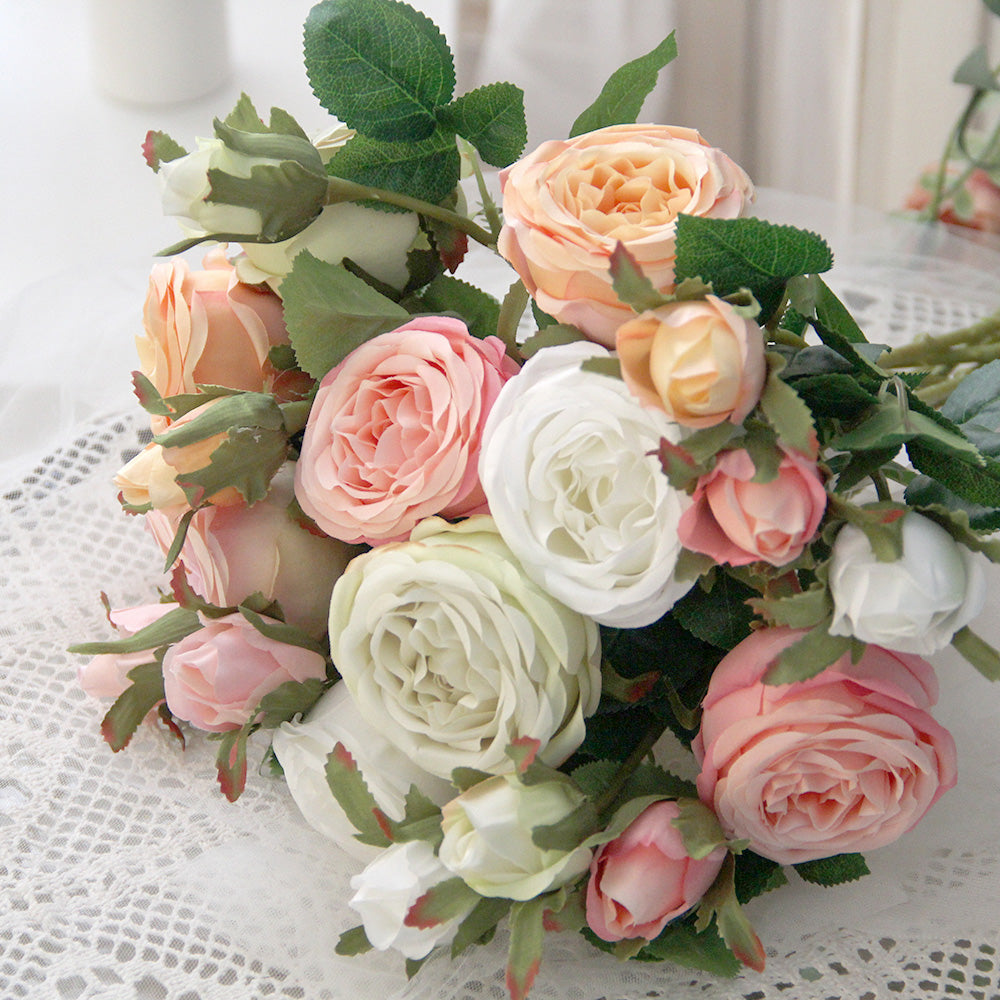Most popular Artificial Rose Flower Artificial Flowering Plants for Home Decoration
