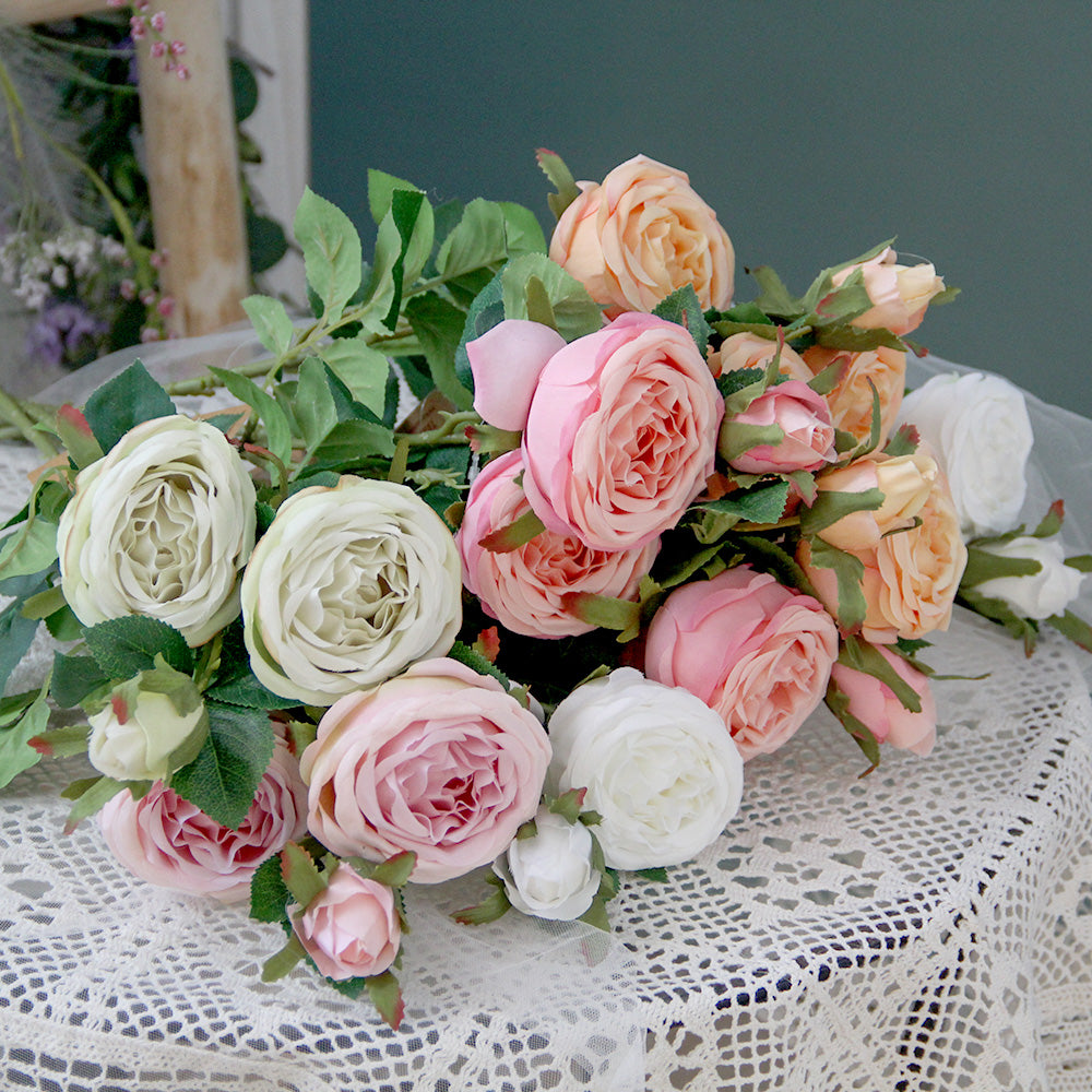 63cm 3 Heads Tineke Rose Spray Artificial Flower Home Decoration Table Decoration