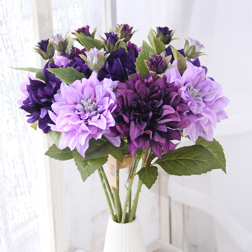 Classic Large Bush Silk Chrysanthemums Artificial Bouquet Silk Flower For Home Decoration