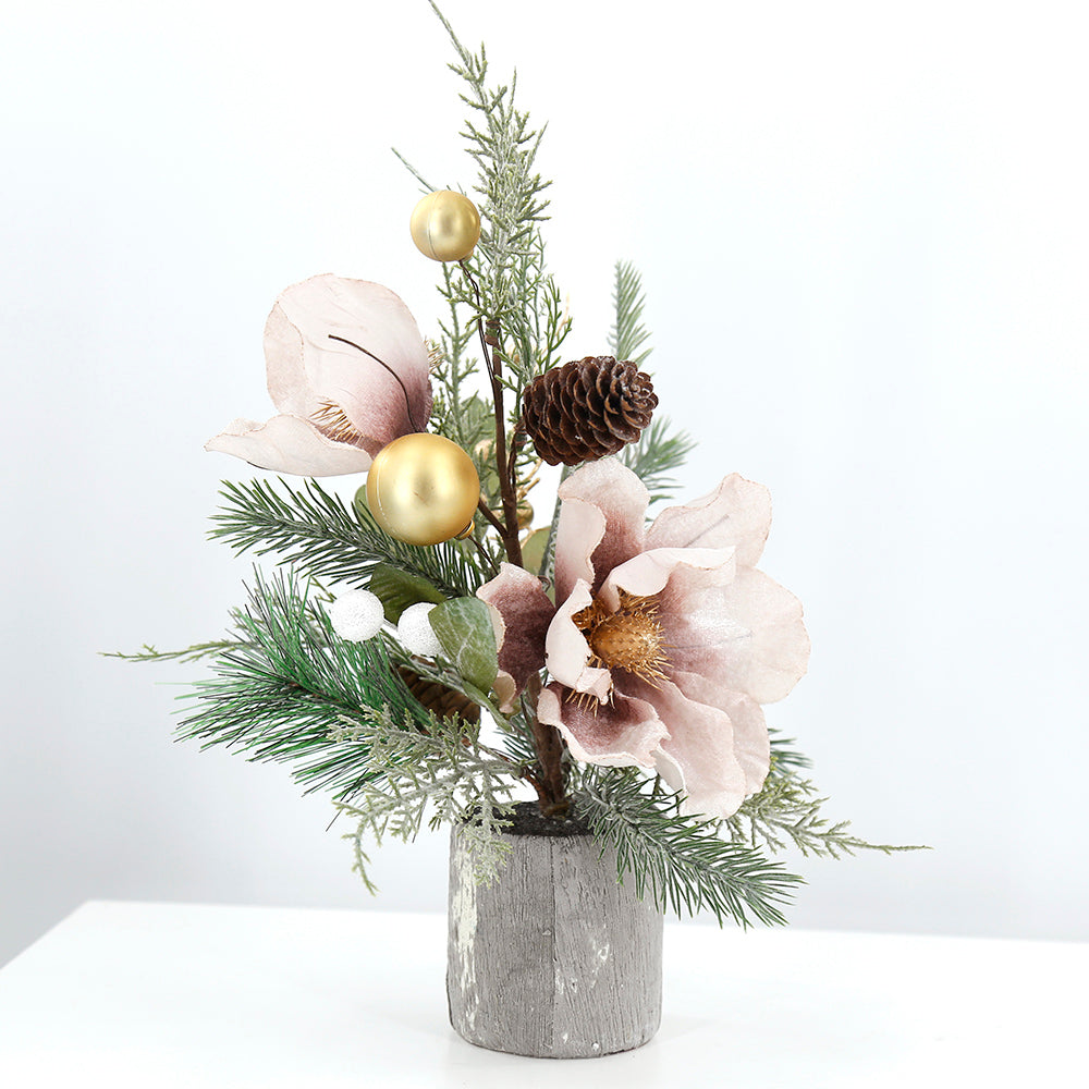 Pretty Snow Spray Christmas Flowers Pot Artificial Spray Flower For Home Decoration