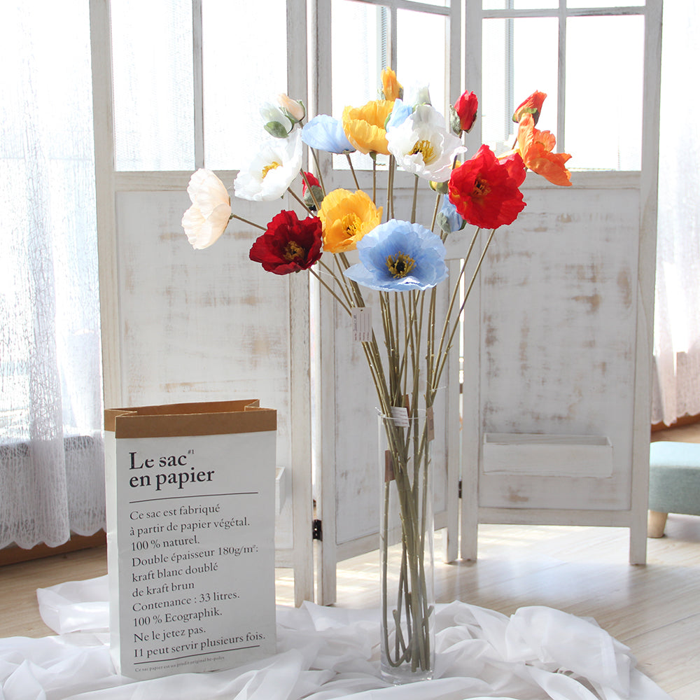 Beautiful Color Poppy Flower Artificial Flower For Home Wedding Decoration