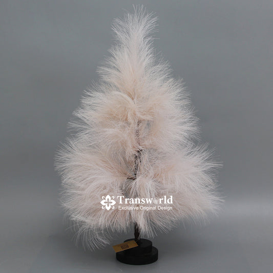 2-Foot Artificial Mini Christmas Tree Fluffy and Dense Pampas Christmas Tree Table Top Christmas Tree Festival Decoration