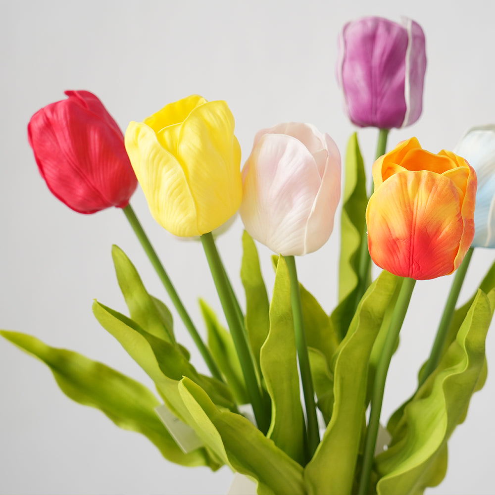 Wholesale PU Material Artificial Tulips Single Head Tulips Flower Decorative Flowers for Home Wedding Mother's Day Decorations