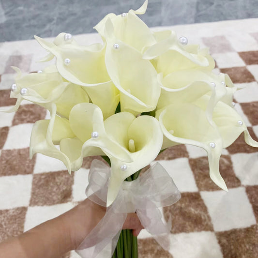 DIY 7head Calla Lily Artificial Flowers Silk Flowers Calla Lily Bouquet For Indoor and Outdoor Decor Wedding Flower Arrangement