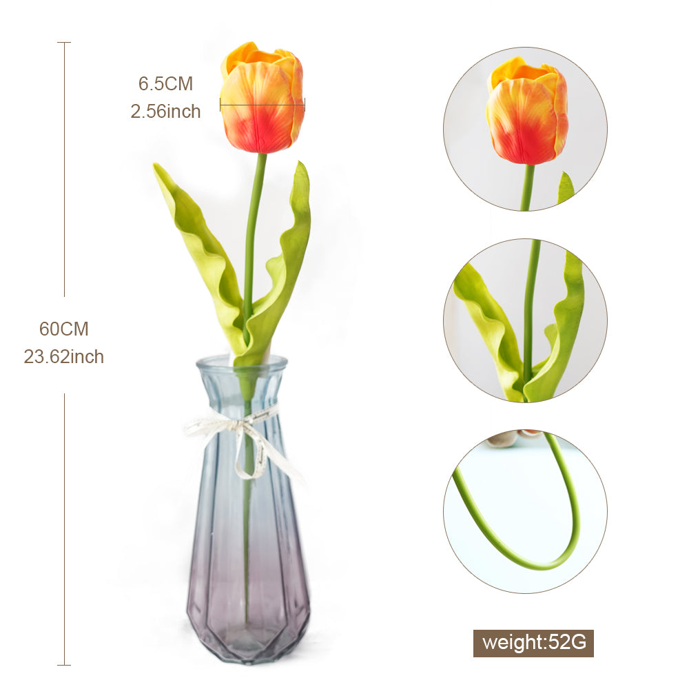 Wholesale PU Material Artificial Tulips Single Head Tulips Flower Decorative Flowers for Home Wedding Mother's Day Decorations
