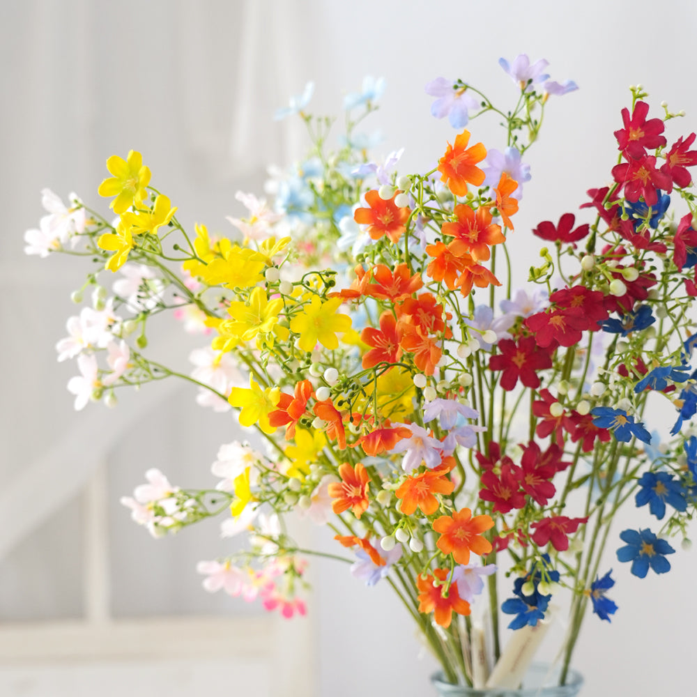Factory Wholesale Artificial Silk Flower Arrangements for Spring Summer Floral Sprig Decorative Wedding Home Graduation Stem