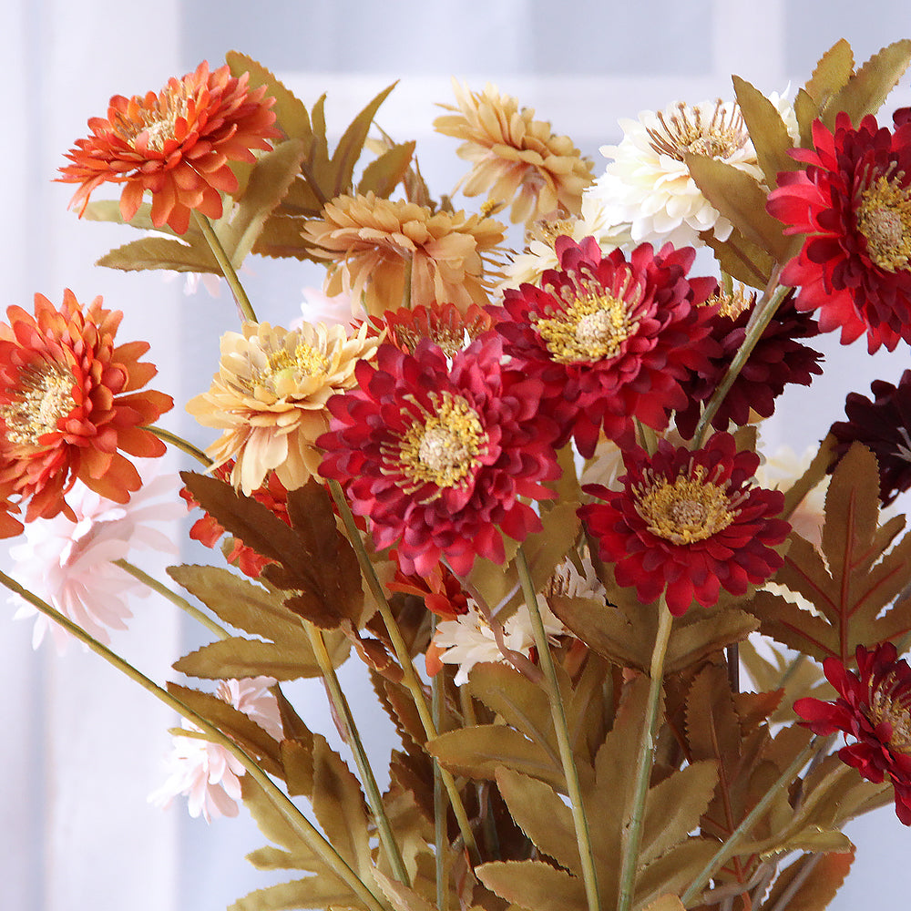 57cm Artificial Chrysanthemum Multicolour Artificial Flowers Decoration Chrysanthemums Spray High Simulation Flower Home Decor