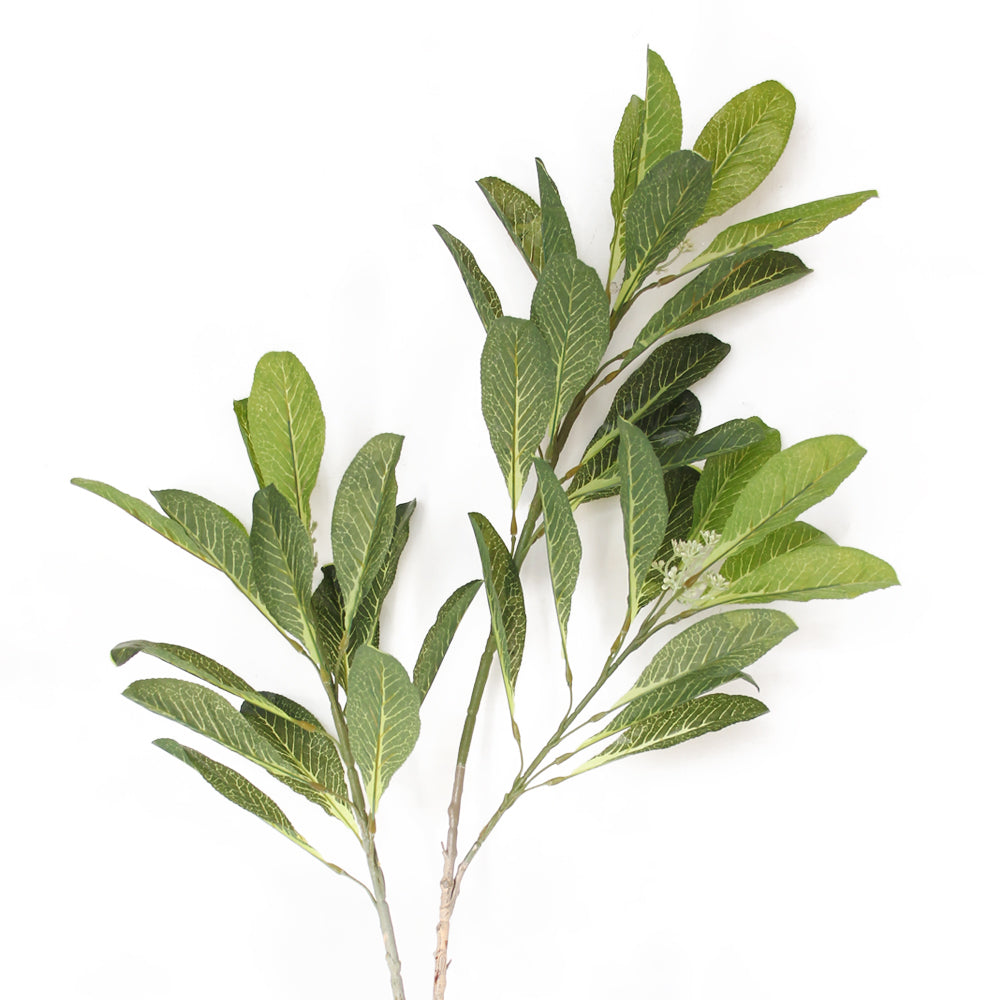 2024 New Artificial Leave 3-fork Real Touch Leaf Green Leaves For Home Teahouse Coffee Shop Restaurant Decoration