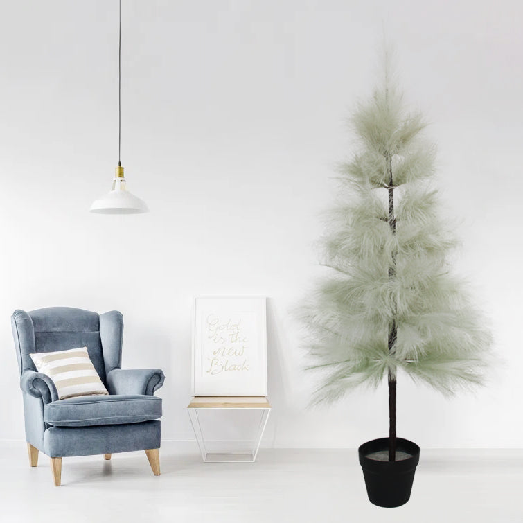 49INCH Light Green Pampas Grass Christmas Tree Hand-made Artificial Trees Non-polluting Christmas Tree Indoor Decoration