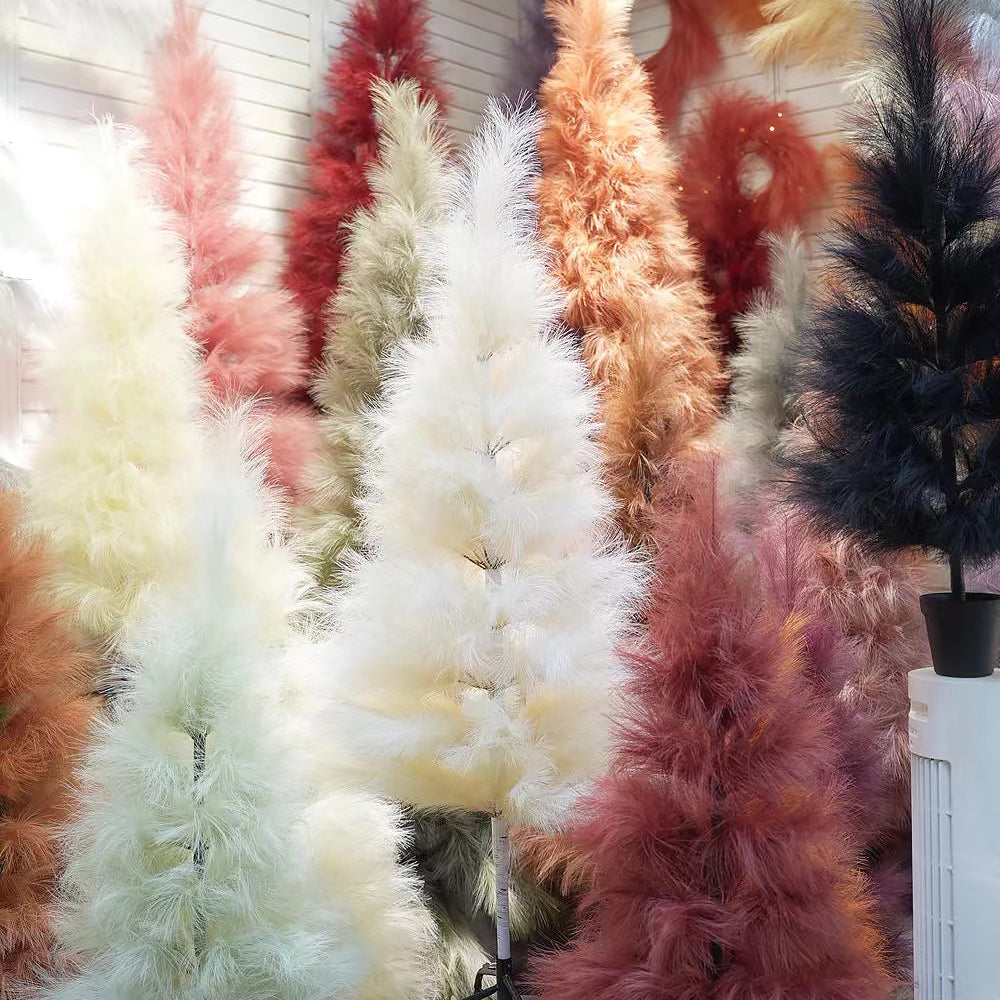 5-ft Pampas Grass Tree Beautiful White Christmas Trees Dense Artificial Pampas Tree Wedding Hotel Restaurant Home Decoration