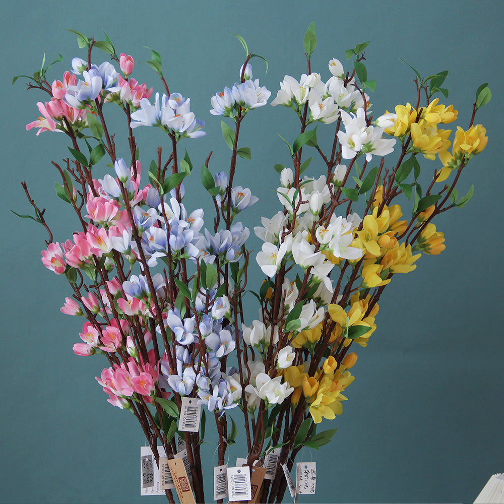 Wholesale Artificial flowers Jasminum Nudiflorum Spring Long Branch Multicolour High Simulation Artificial Branch For Decoration