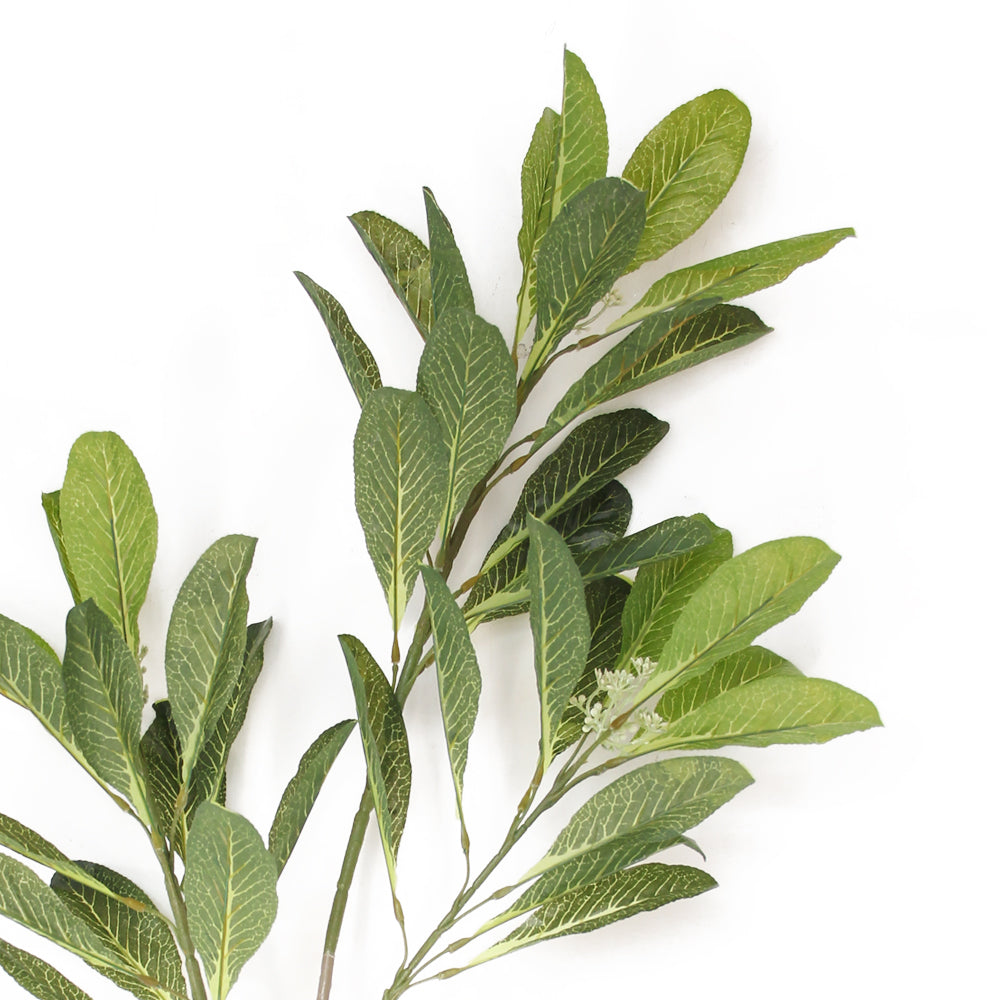 2024 New Artificial Leave 3-fork Real Touch Leaf Green Leaves For Home Teahouse Coffee Shop Restaurant Decoration