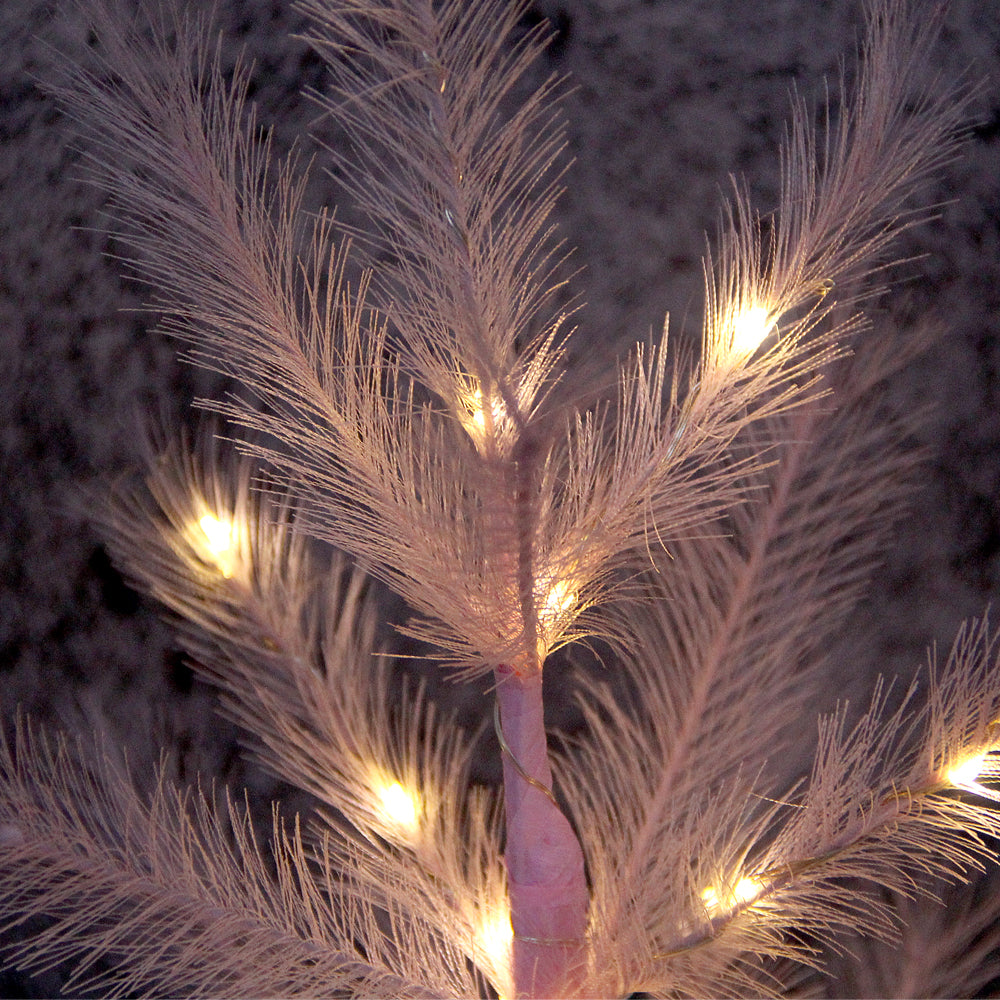 18INCH Pampas Grass Flexible Christmas Led Tree Hand-made Small Christmas Trees With Lights Table Stand Decoration