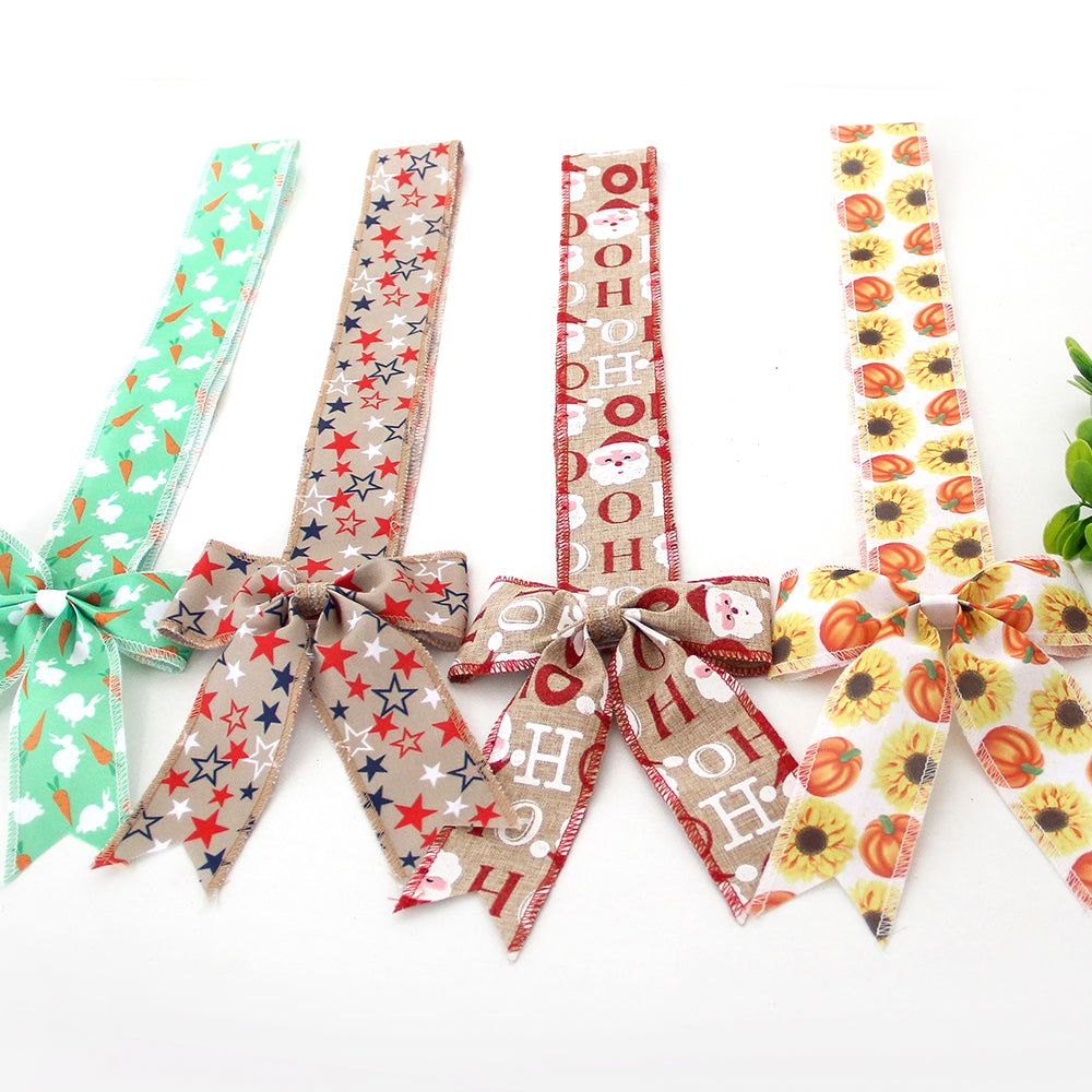 2024 New Product Decorative Wreaths Set Of 1 Faux Wreaths With 4Ribbons With Light&timer For Door Kitchen Cabinet Decoration