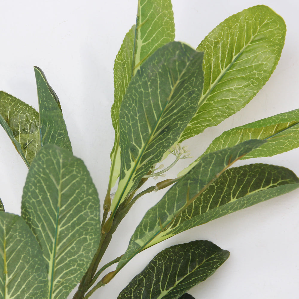 2024 New Artificial Leave 3-fork Real Touch Leaf Green Leaves For Home Teahouse Coffee Shop Restaurant Decoration