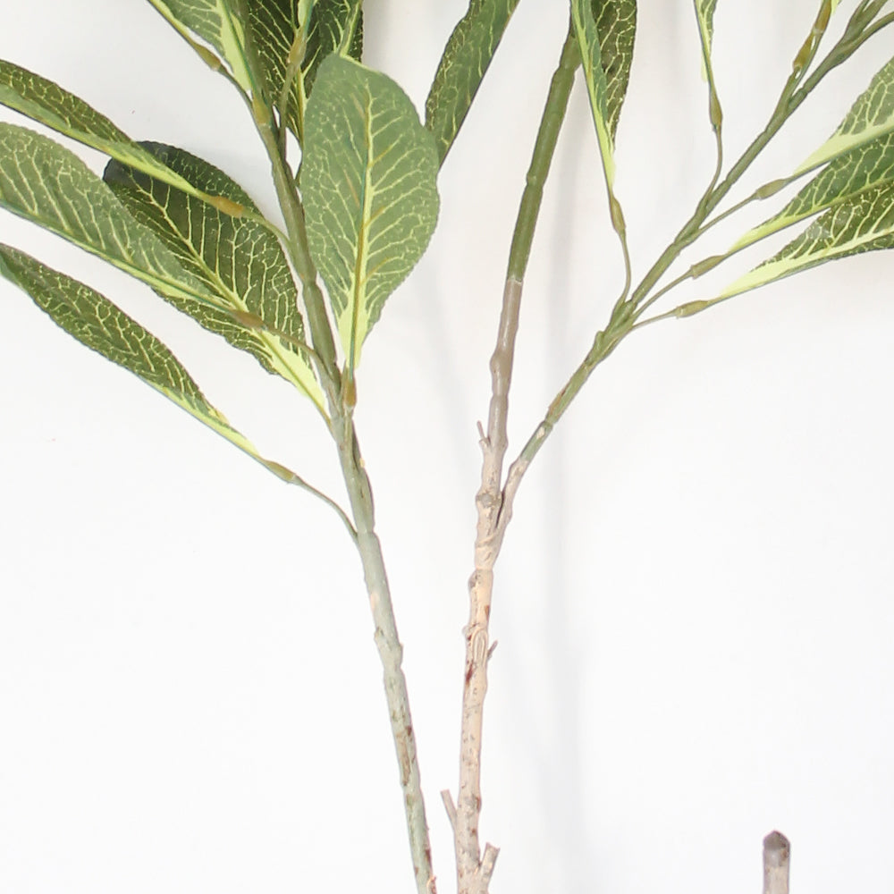 2024 New Artificial Leave 3-fork Real Touch Leaf Green Leaves For Home Teahouse Coffee Shop Restaurant Decoration
