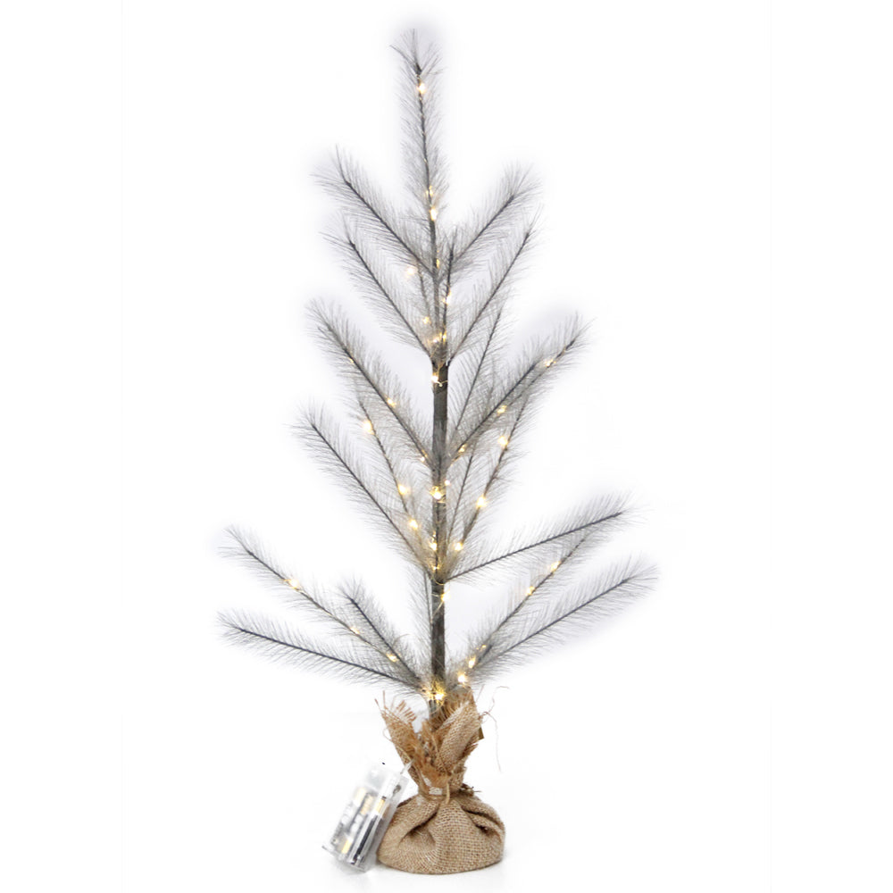 New Design 60cm Christmas Tree With Led Lights Small Artificial Pampas Grass Tree With Light Celebration Home Event Party