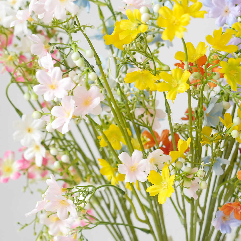 Factory Wholesale Artificial Silk Flower Arrangements for Spring Summer Floral Sprig Decorative Wedding Home Graduation Stem