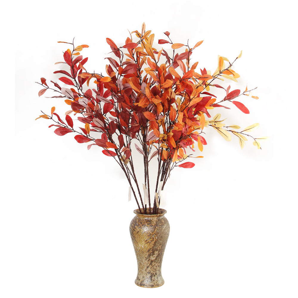 Trending Products 2024 New Arrivals Three Forks Artificial Olive Leaf Autumn Color Artificial Leaves For Store Home Hotel Decor