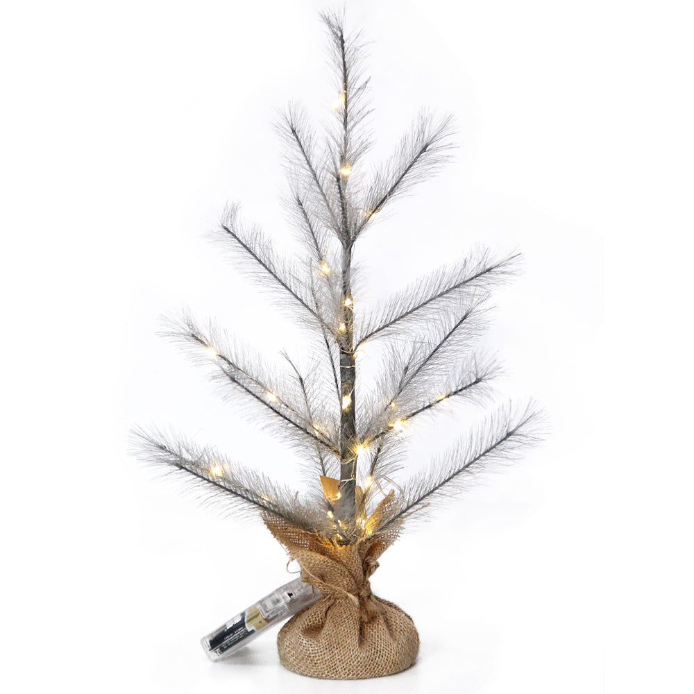 18INCH Pampas Grass Flexible Christmas Led Tree Hand-made Small Christmas Trees With Lights Table Stand Decoration