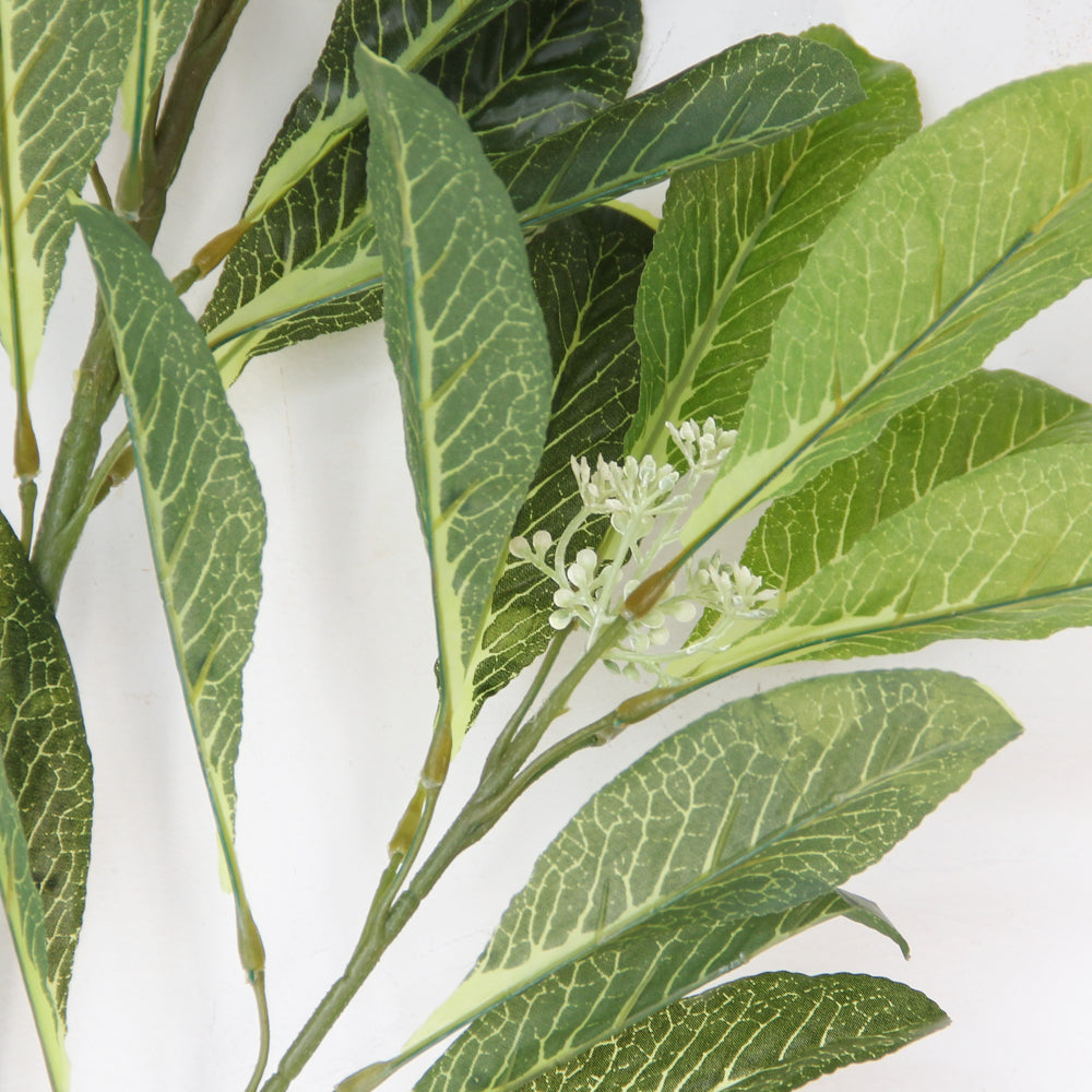 2024 New Artificial Leave 3-fork Real Touch Leaf Green Leaves For Home Teahouse Coffee Shop Restaurant Decoration