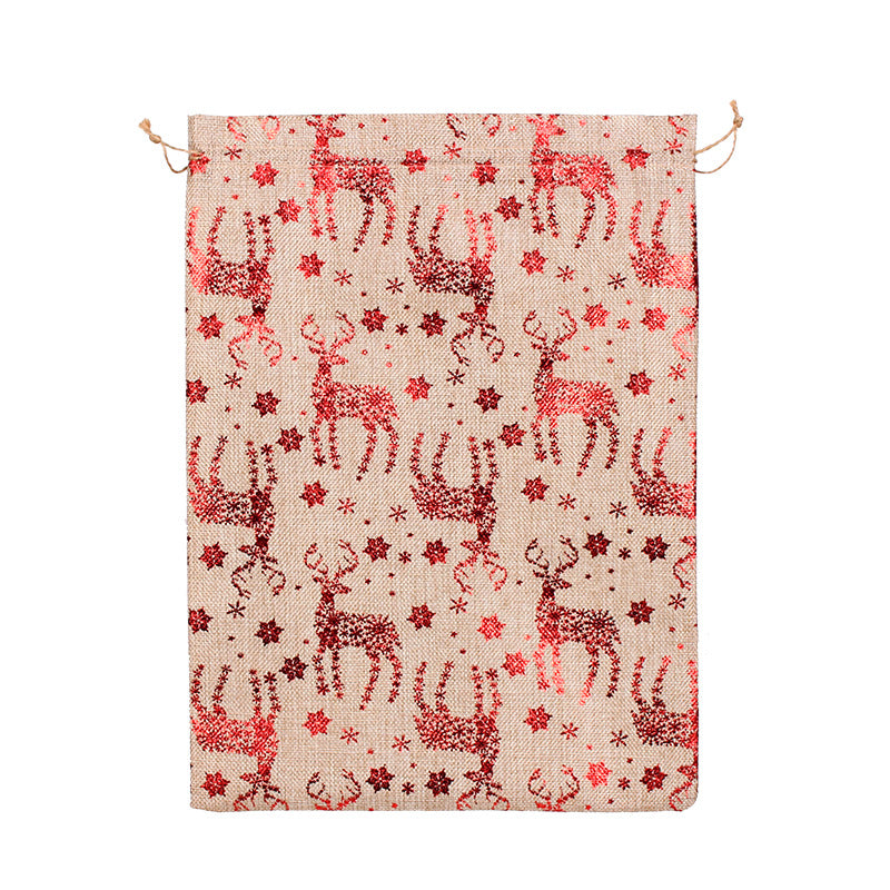 New Product Christmas Gift Bags Large Size Gilt Linen Bundle Pocket Storage Bag For Christmas Decorations