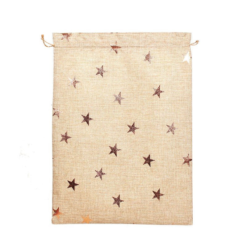 New Product Christmas Gift Bags Large Size Gilt Linen Bundle Pocket Storage Bag For Christmas Decorations