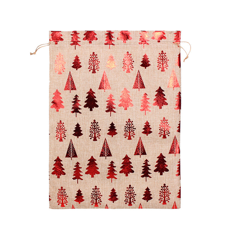 New Product Christmas Gift Bags Large Size Gilt Linen Bundle Pocket Storage Bag For Christmas Decorations