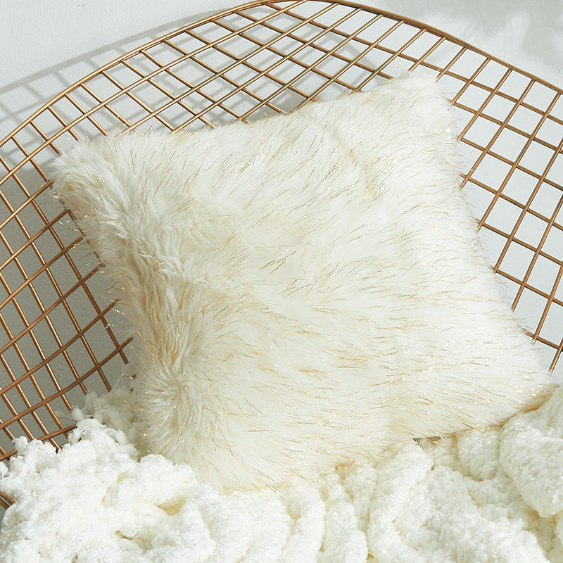 Plush Creamy-White Throw Pillows Comfortable Soft White Silver Wire Decorative & Throw Pillows For Home Decorations