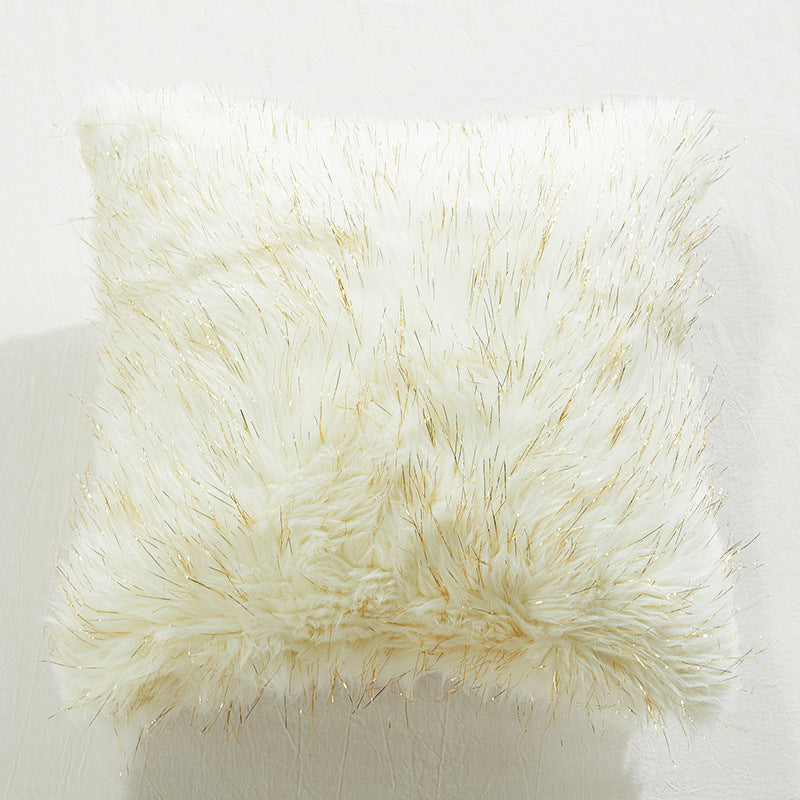 Plush Creamy-White Throw Pillows Comfortable Soft White Silver Wire Decorative & Throw Pillows For Home Decorations